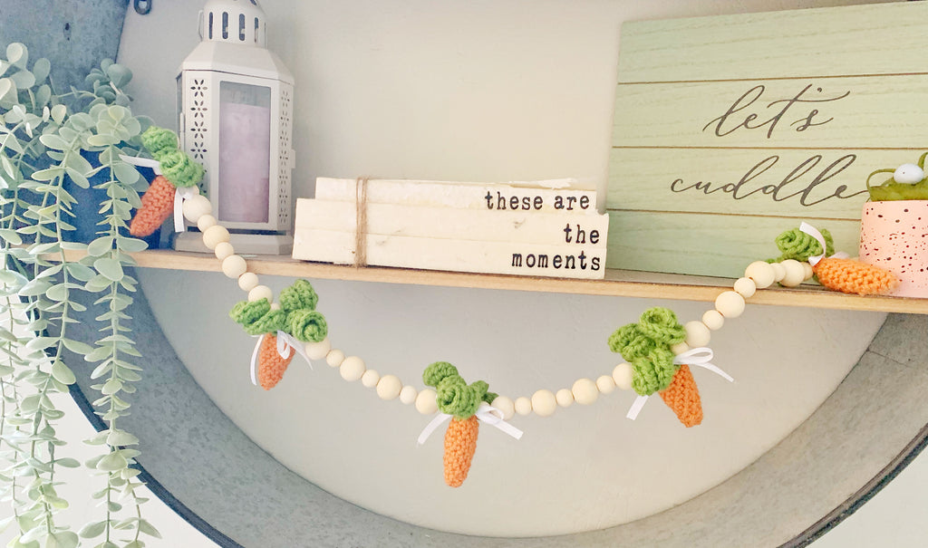 Carrot and Wood Bead Garland